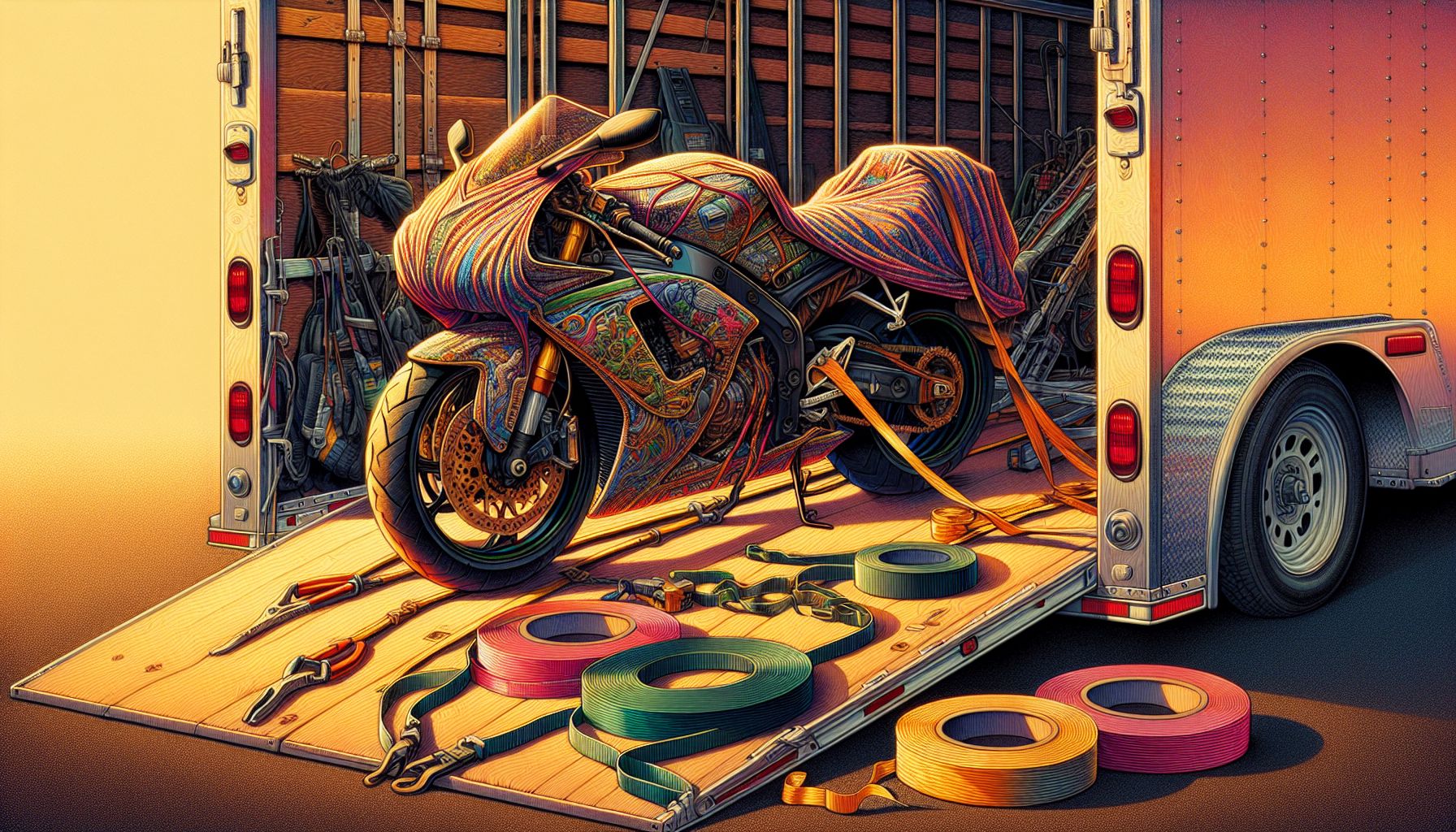 Przygotowanie motocykla do załadunku Przygotowanie motocykla do załadunku